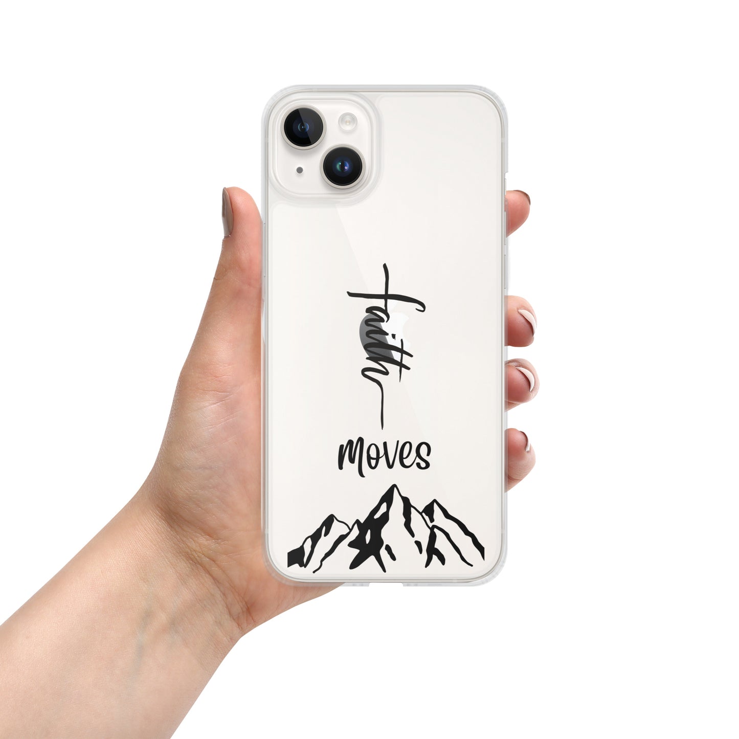 Faith Moves Mountains - Clear Case for iPhone® Christian phone case